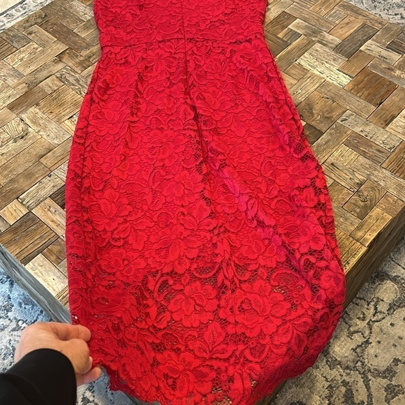 Sam Edelman Red Criss Cross Lace Neck Sheath Dress NWT - Picture 10 of 10